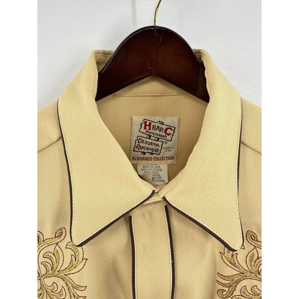 H Bar C Ranchwear Vintage Western Pearl Button Shirt Size 16.5 Mens - Picture 5 of 16